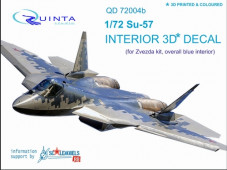 QD72004b 3D Декаль интерьера кабины Су-57 (для модели Звезда 7319) (голубые панели)
